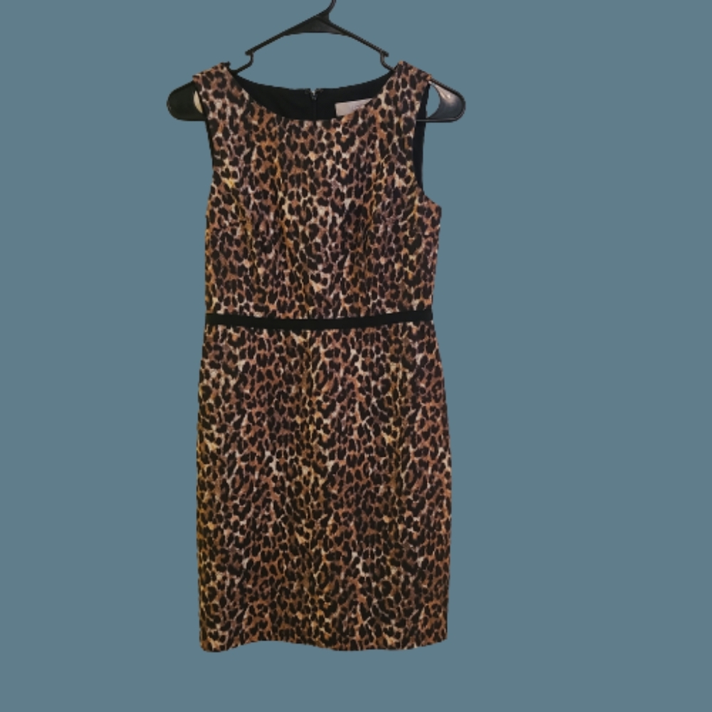 NWT Ann Taylor Loft  Petite Cheetah Leopard Animal Print Sheath Dress